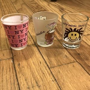 NYC, Aruba & St. John shot glasses